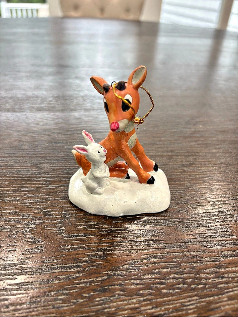 Rudolph the Red-Nosed Reindeer Rudolph and Bunny Holiday Ornament